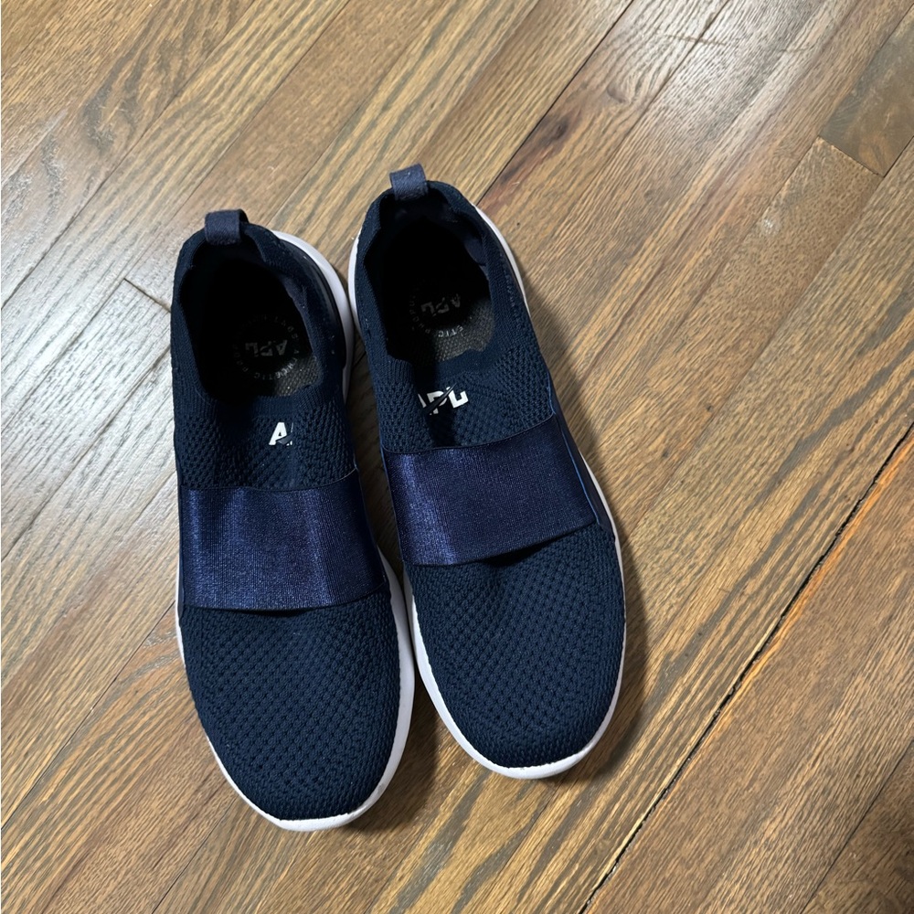 APL Blue Sneakers with Elastic Strap and Thick White Sole